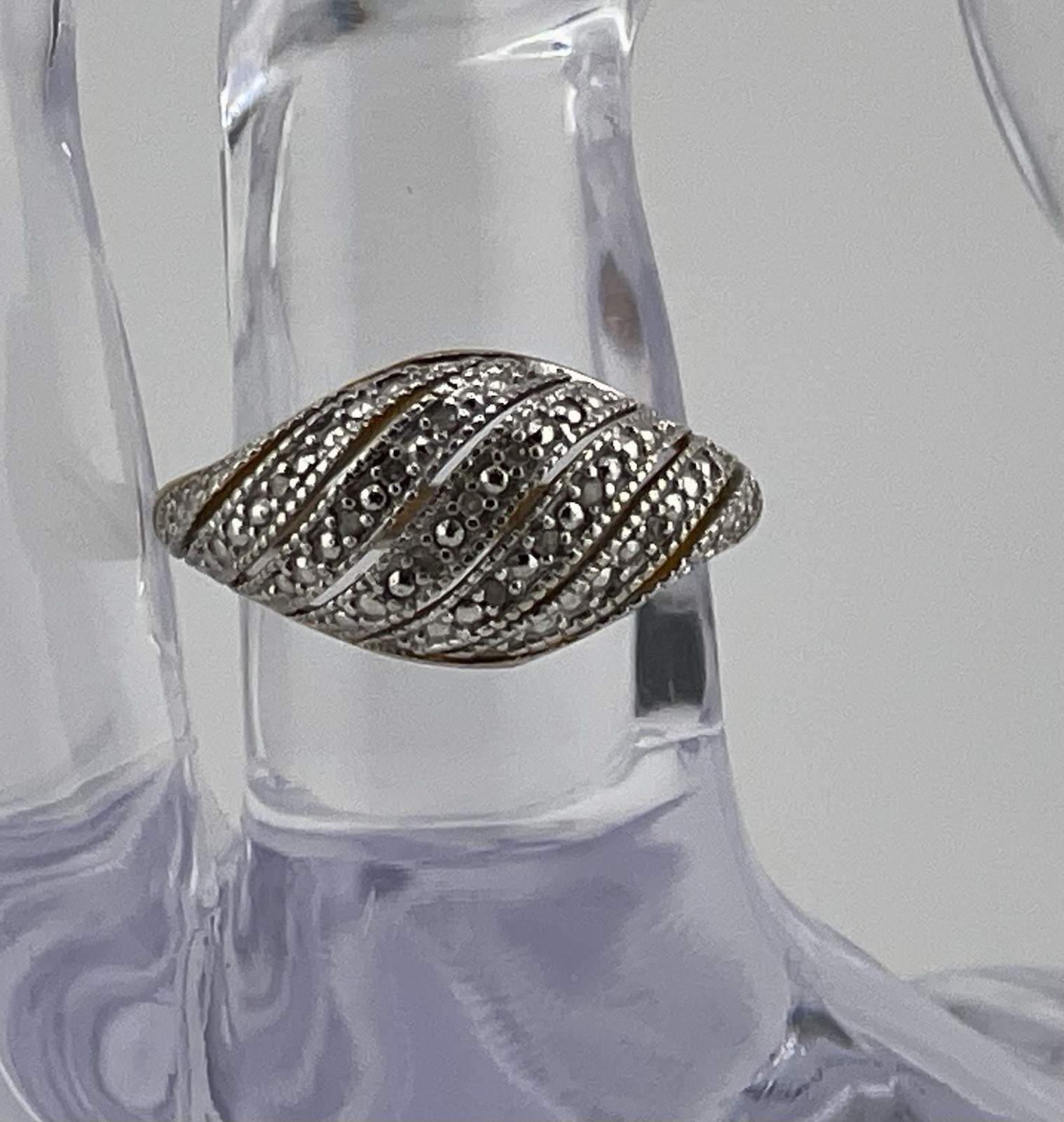 VINTAGE NVC RING Gold on 925 Sterling Silver w/Pave CZ’s/Size 7/weight 3.2grams
