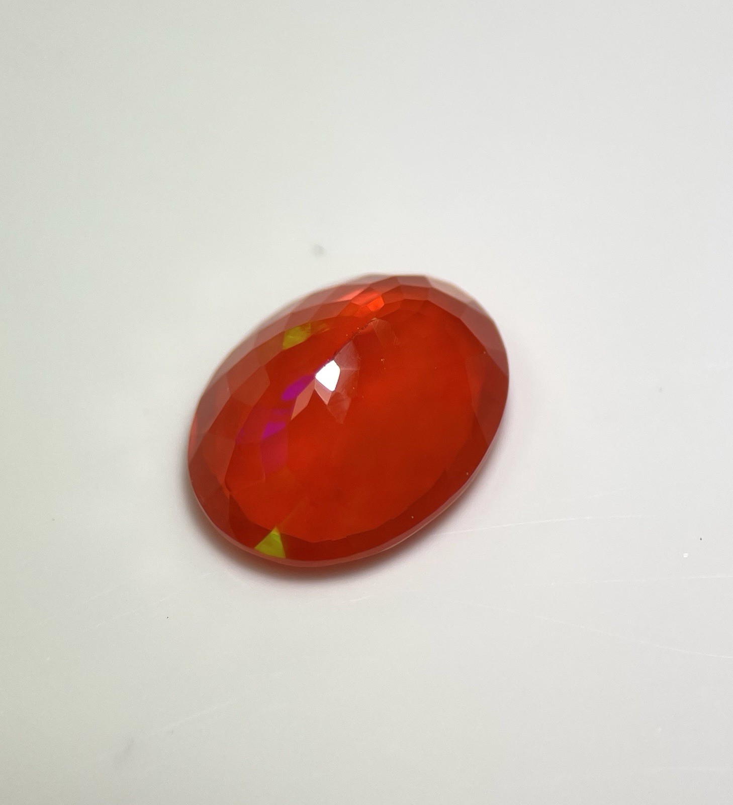 Natural Ethiopian Fire Opal Oval Orange With Play Of Color 7.03ct.