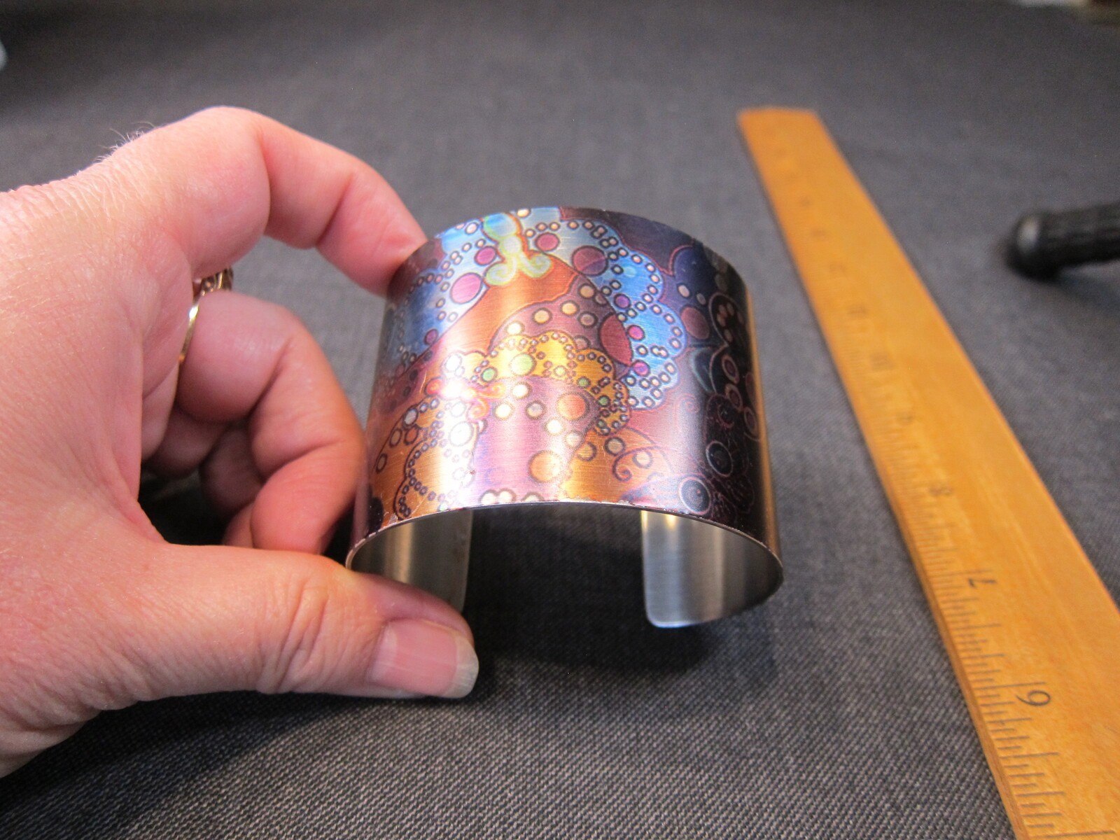 777 Tattooed Steel 38/200 limited edition wide cuff bracelet ‘Butterflies’