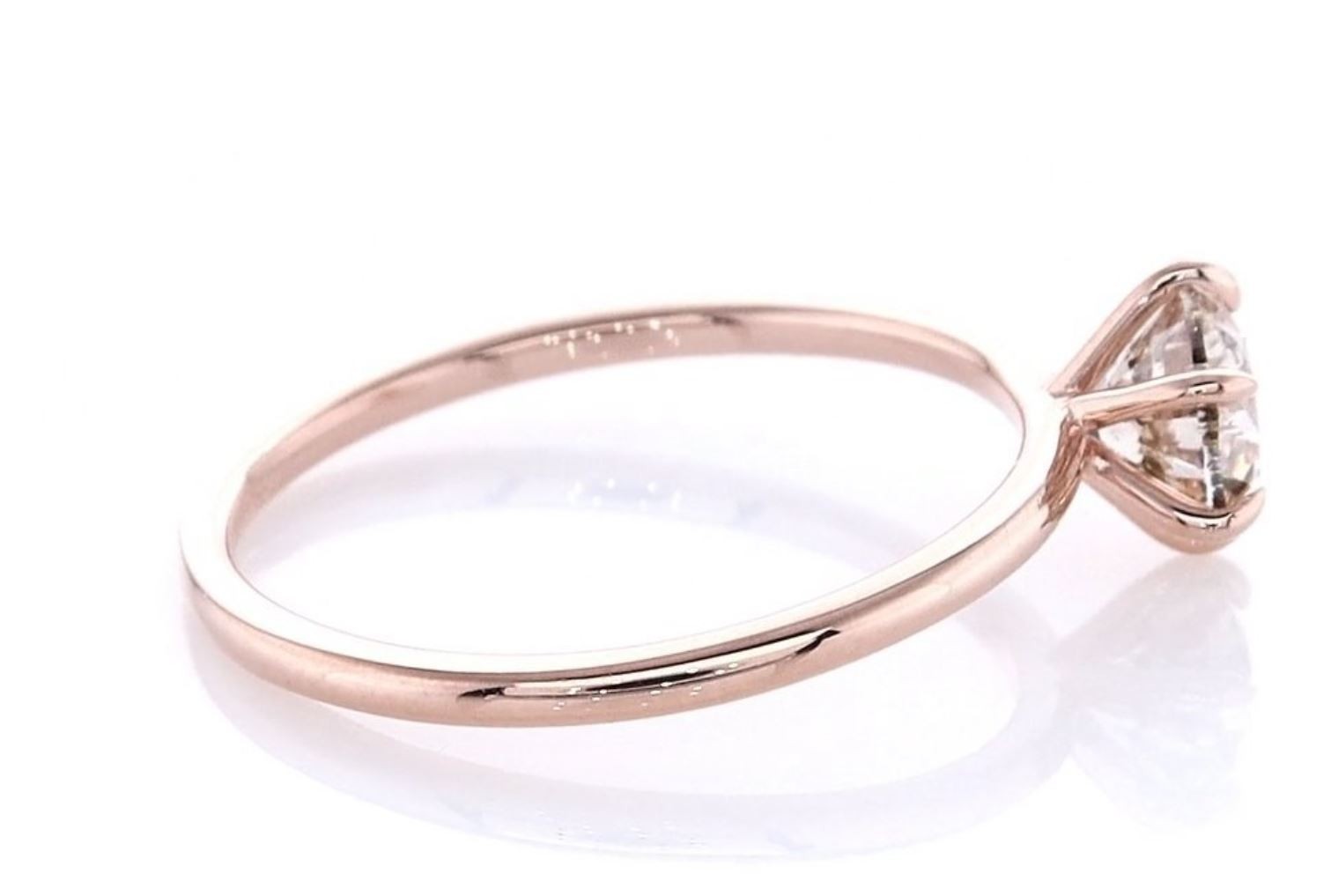 IGI Certified 1.02 Ct Natural Diamond Solitaire Ring – 14K Rose Gold SI1 Clarity