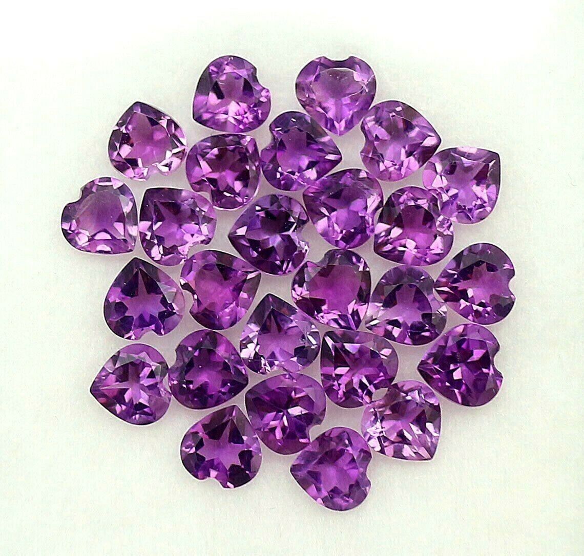 Natural Amethyst Heart Faceted Cut Loose Calibrated Gemstone Ready for Jewelry