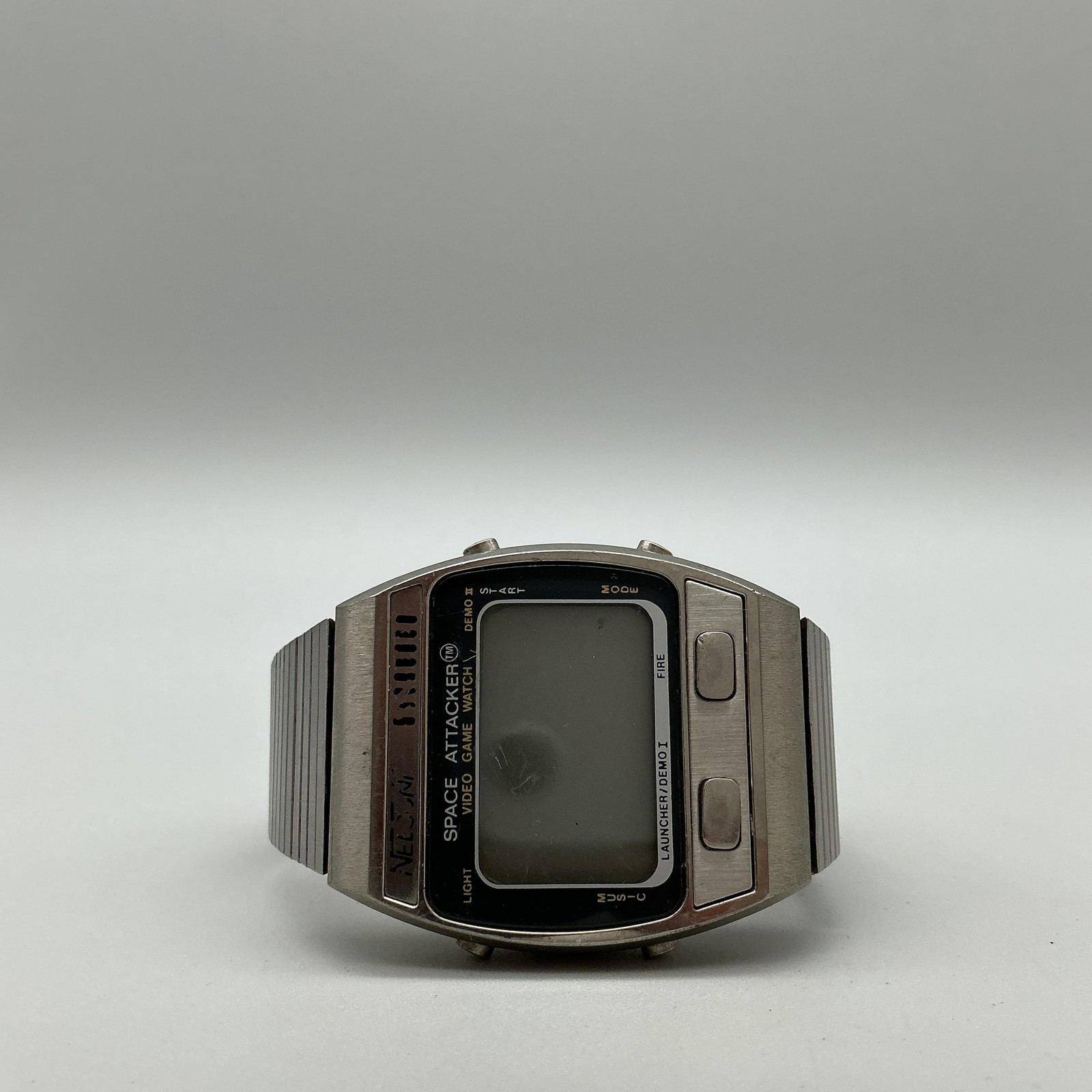 Vintage M Z Berger Mens Watch 34mm Space Attacker Video Game BROKEN PARTS REPAIR