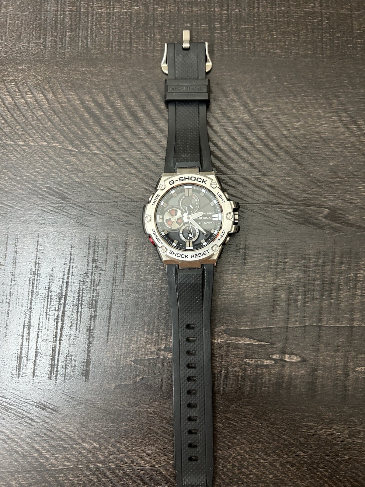 Casio G-SHOCK GSTB100-1A Black Stainless Steel with Resin Band Men’s Wristwatch