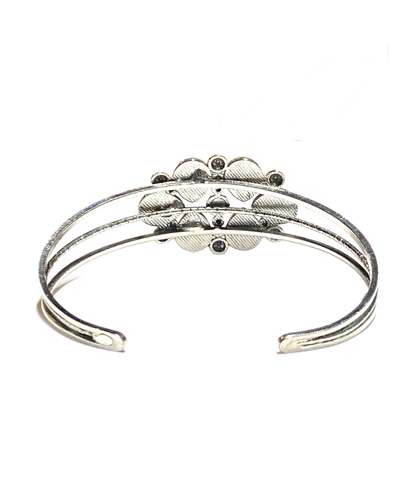 Paparazzi Taj Mahal Meadow Green Cuff Bracelet Bangle Silver Tone 7” Fashion EUC