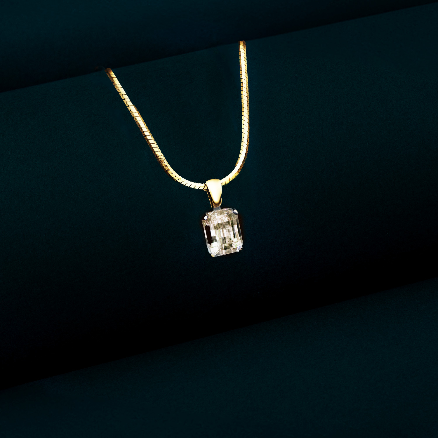 Moissanite Pixel Cut Necklace 4ct – 925 Silver – Clear/Champagne – Limited Edition