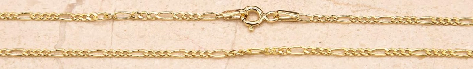 9ct Yellow Gold Hollow Figaro Anklet Chain 9″/23cm -10″/25.5cm x 2mm