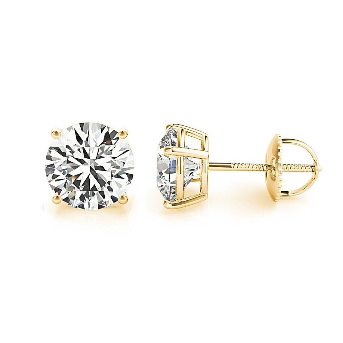 14K Gold Lab Grown Diamond Stud Earrings IGI Certified 2.00 Ct-8.00 Ct E VS1