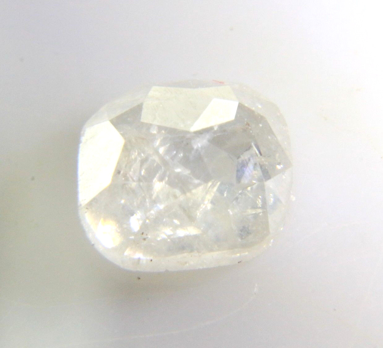 0.42Cts Cushion Shape Transparent White Rose Cut Diamond 5.52×5.44×1.40 MM