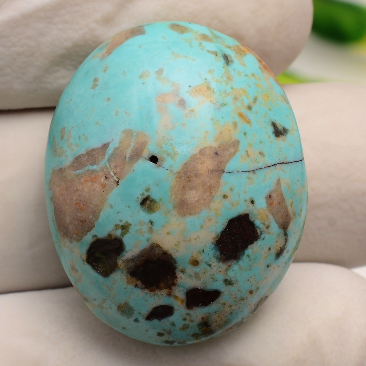 50.00 Cts Natural Persian Turquoise 27mmx22mm Untreated Oval Cabochon Gemstone