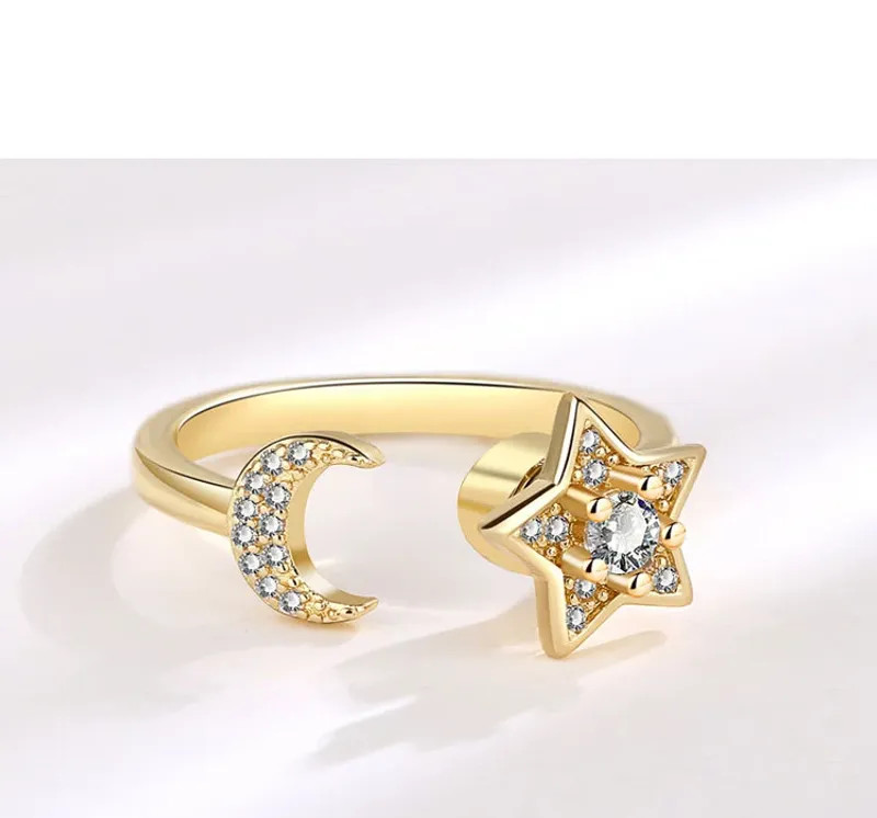 Sterling Silver Sunflower Diamond Zircon Rotatable Ring For Women
