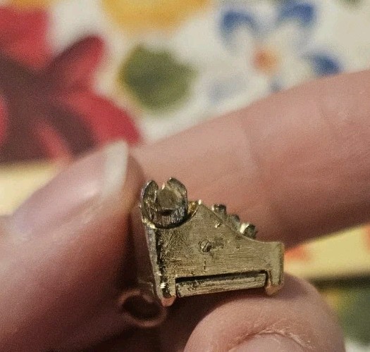 Vintage Monet Typewriter Charm w/ Rhinestones Not Stamped Gold Toned