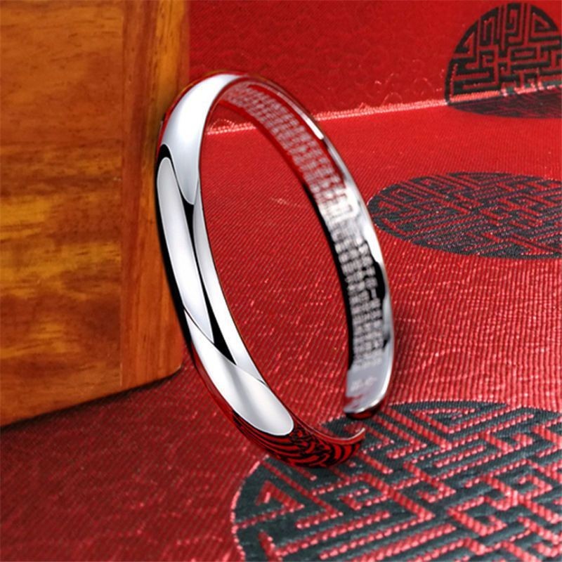 925 Silver Plated Women’s Minimalist Bracelet Adjustable Opening Copper Bracelet