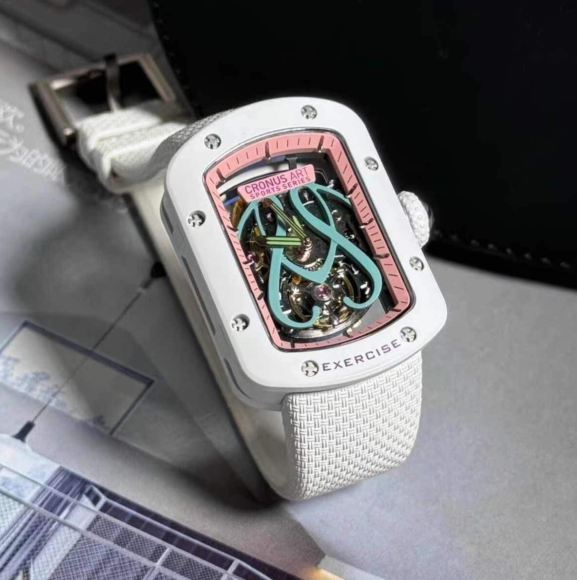 CRONUSART Women Automatic Watch 29mm Rectangle Ladies Mechanical Wristwatch