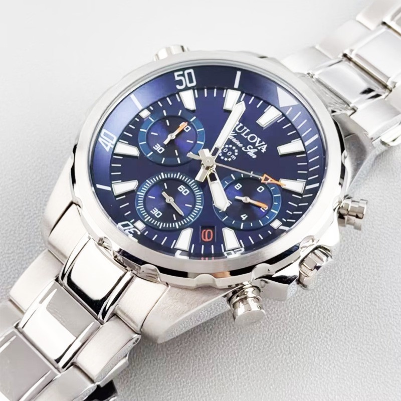 Bulova 96B256 Marine Star Blue Dial Chronograph Quartz Men’s Watch 44MM