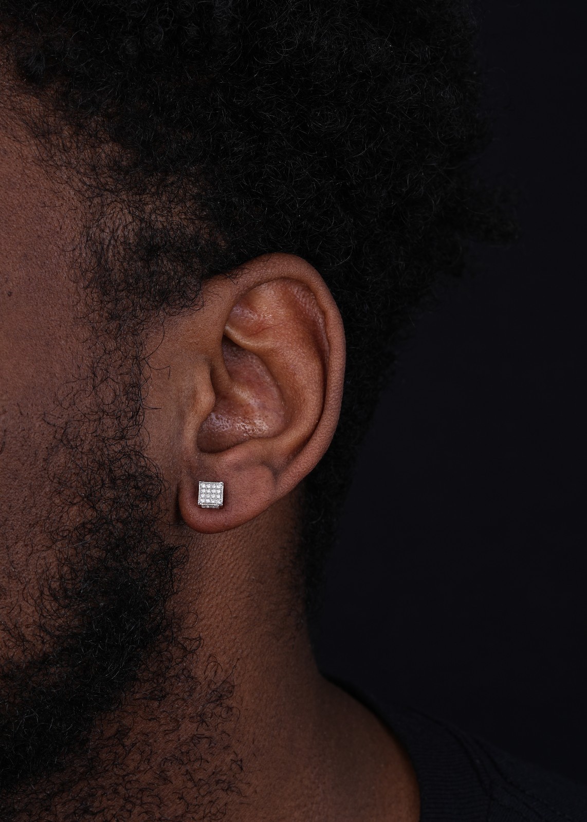 Real Moissanite 925 Silver Small Cube Iced Hip Hop Earrings Stud Passes Tester
