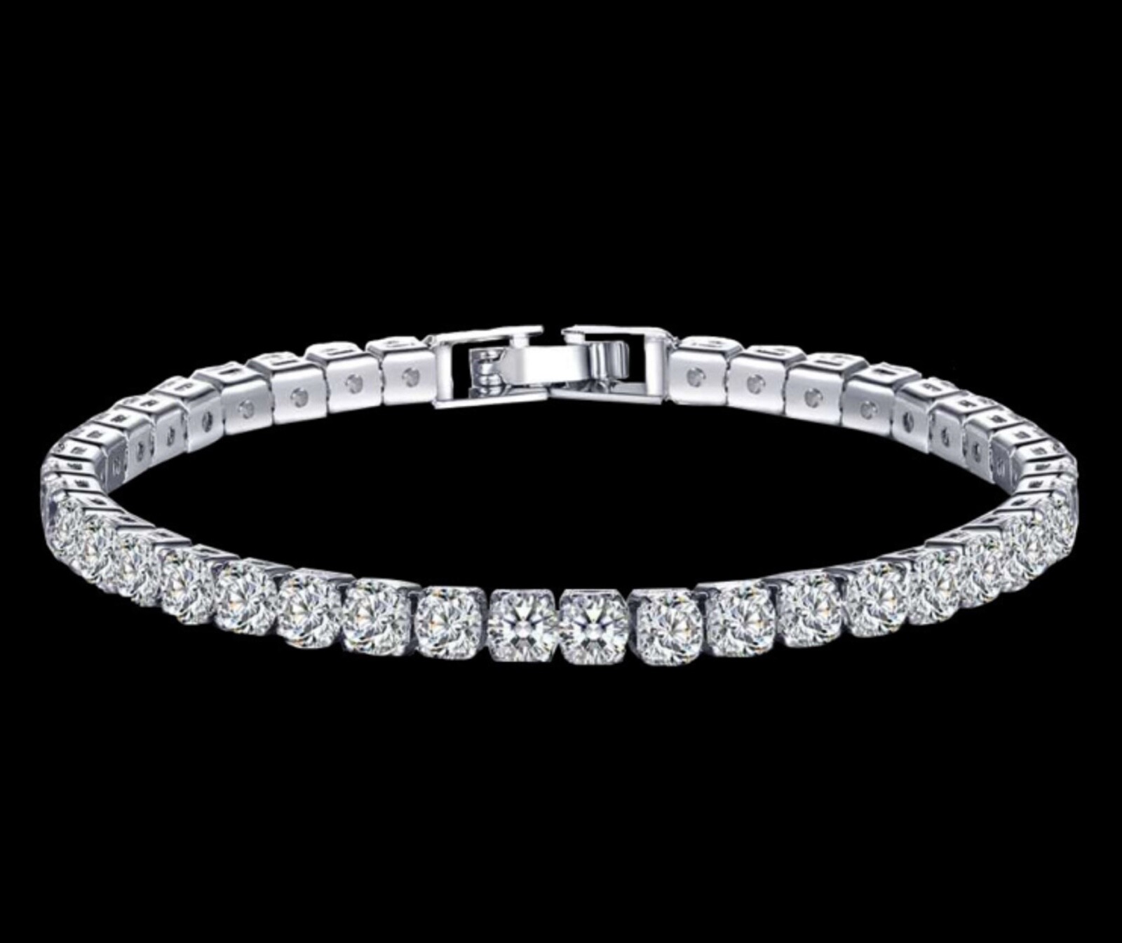 Diamonique CZ 4mm Tennis Bracelet 18k White or Gold Plated Top Quality