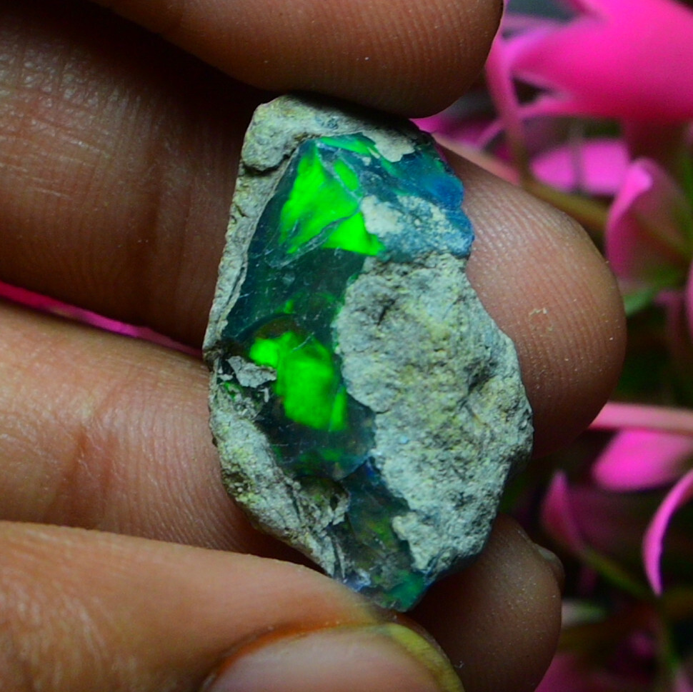 Black Opal Rough 14.60 Carats, Smoked Ethiopian Welo Opal Rough, Fire Opal Raw