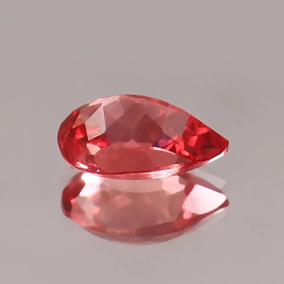 Natural Ceylon Padparadscha Sapphire Pear Cut 21.25 Ct Gemstone GIE Certified