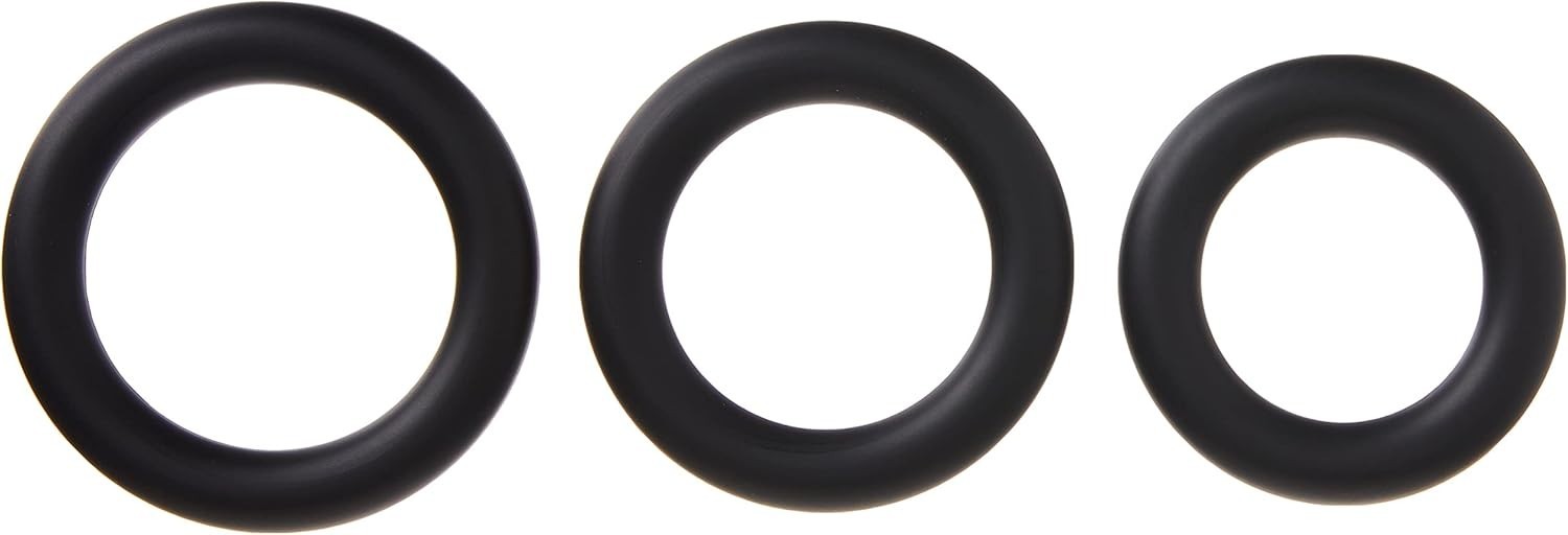 Versatile Black Silicone C-Ring Set – 3 Sizes for Optimal Performance & Pleasure