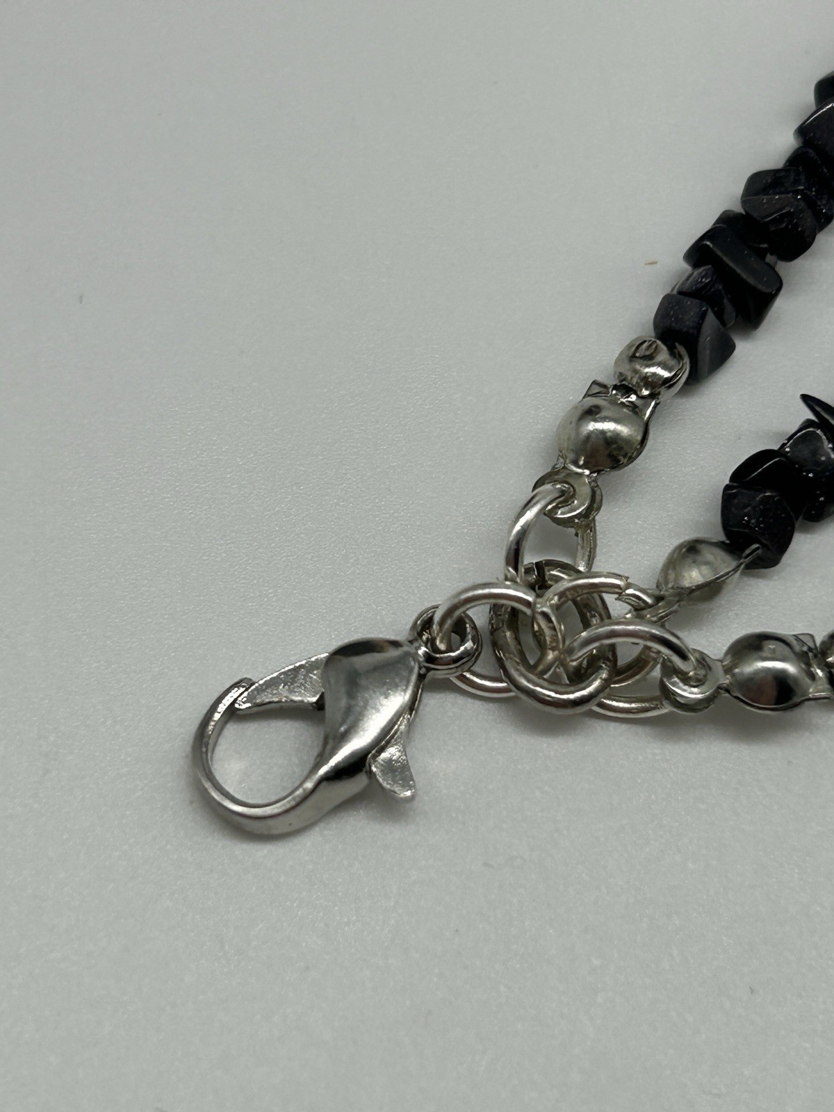 Handmade Blue Gold SandStone Necklace 18 In