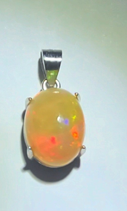 Ethiopian Honey Hue Fire Opal Natural 10X8/925 Sterling Silver (SEE DETAILS)