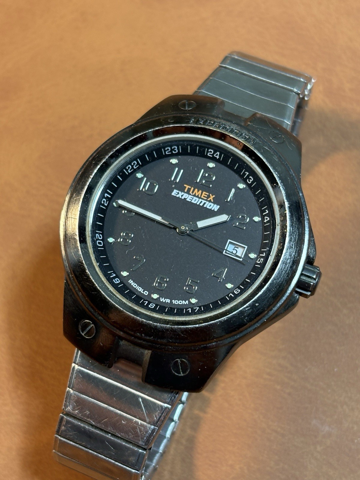 Timex Expedition Indiglo WR100M Men Quartz Watch 42mm,Expandable Band,Untested