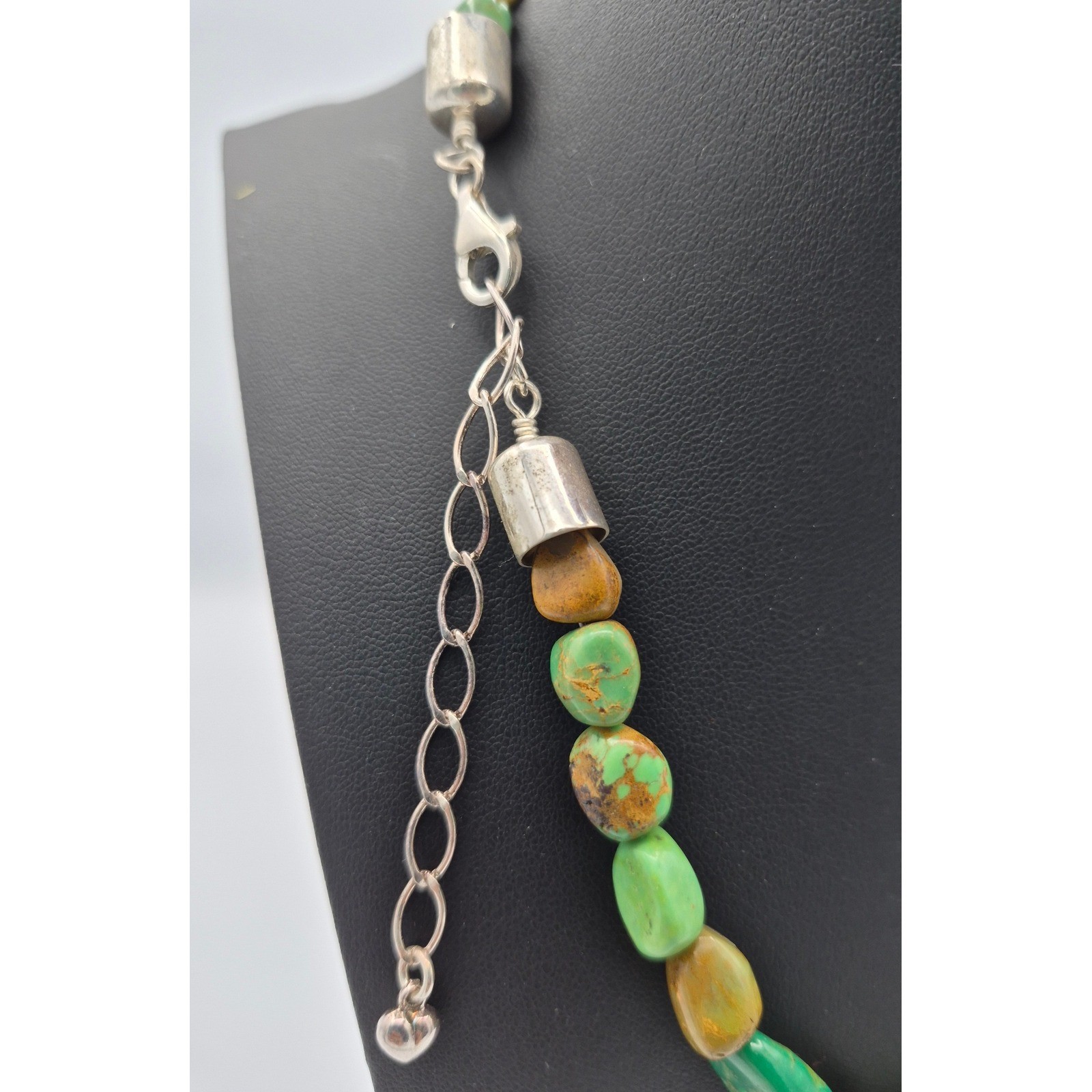 Jay King Mine Finds Necklace Green Turquoise Sterling Silver Chunky Nugget DTR