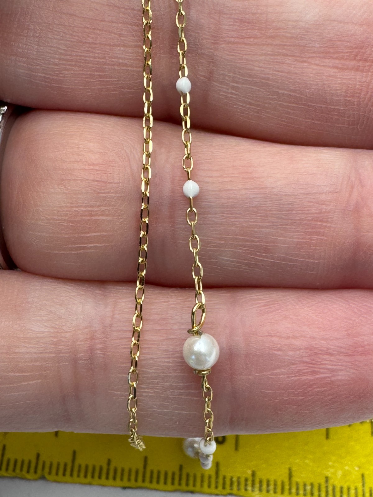 Gold Over 925 Sterling Silver Argento Vivo Layered Pearl Station Necklace 18″