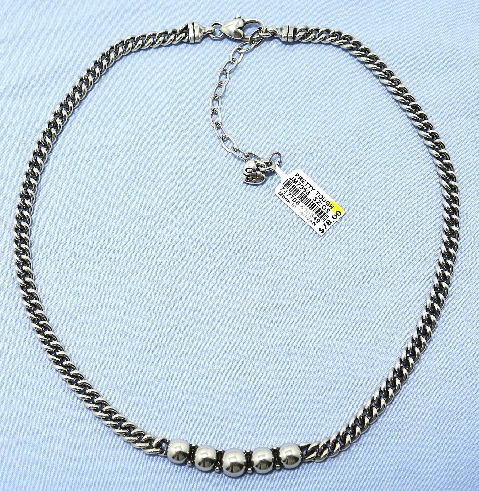 Brighton PRETTY TOUGH NWT $78 Silver Beaded Collar Necklace