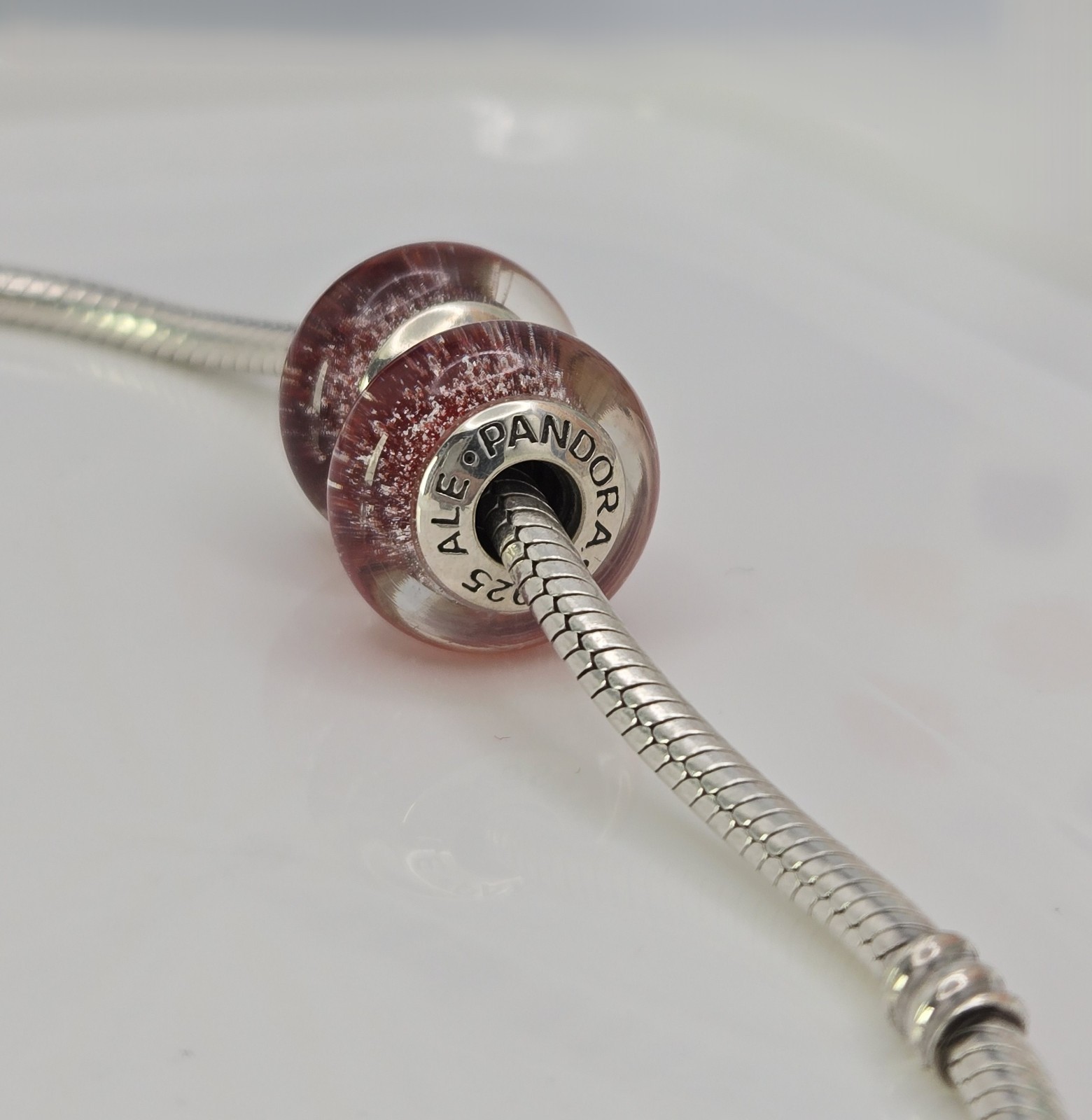 Authentic Pandora Pair of Disney Red Snow White Charms Murano Glass
