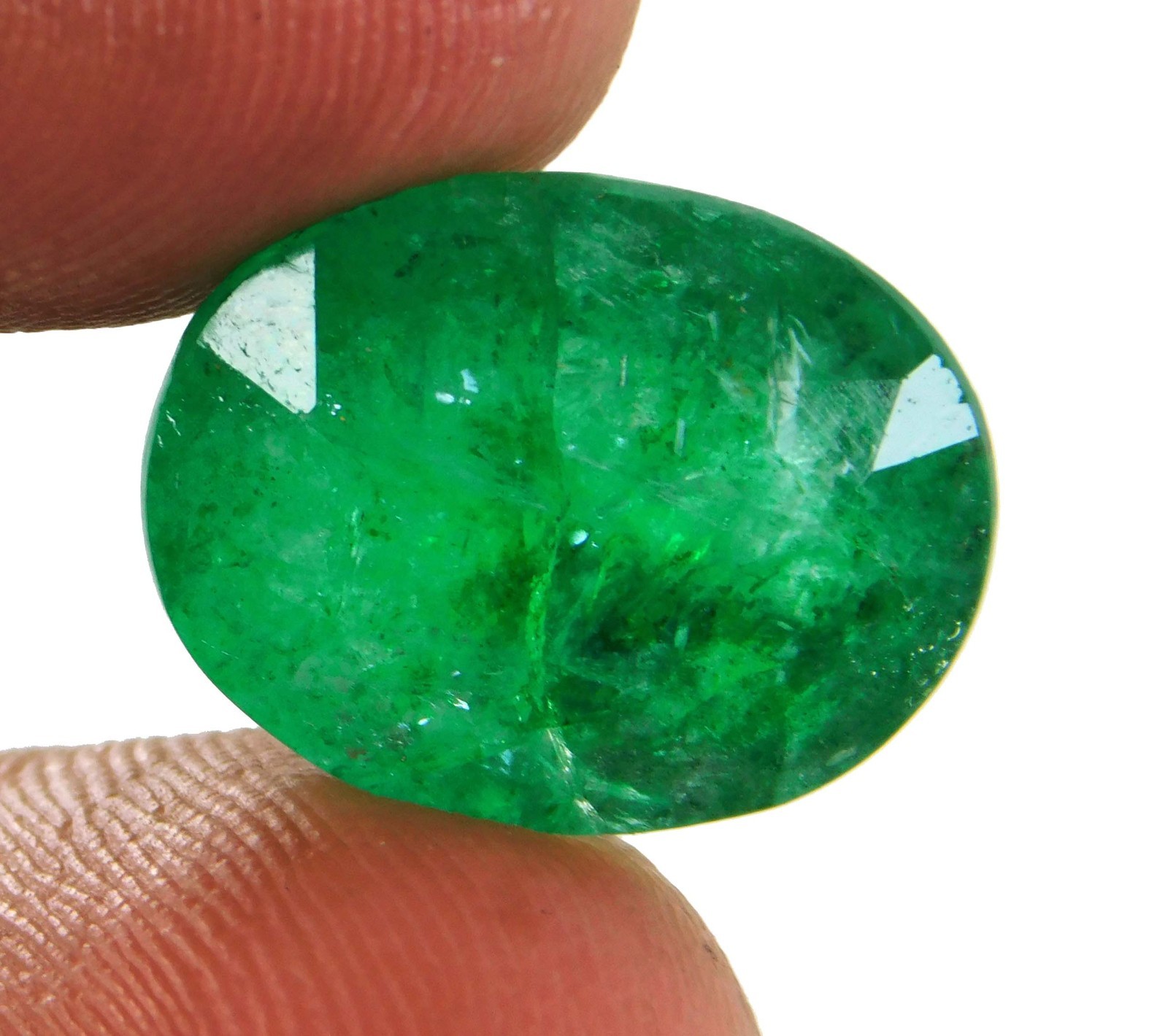 8.60 ct First-Class OVAL 15.4 x 12.2 mm Colombia Green Natural Emerald Gemstone