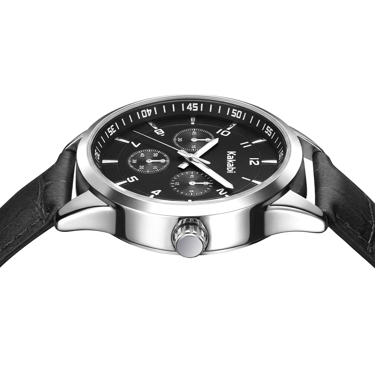 Kakabi Watches for Men, 45mm Large Face Business Casual K7602S-AllBlack
