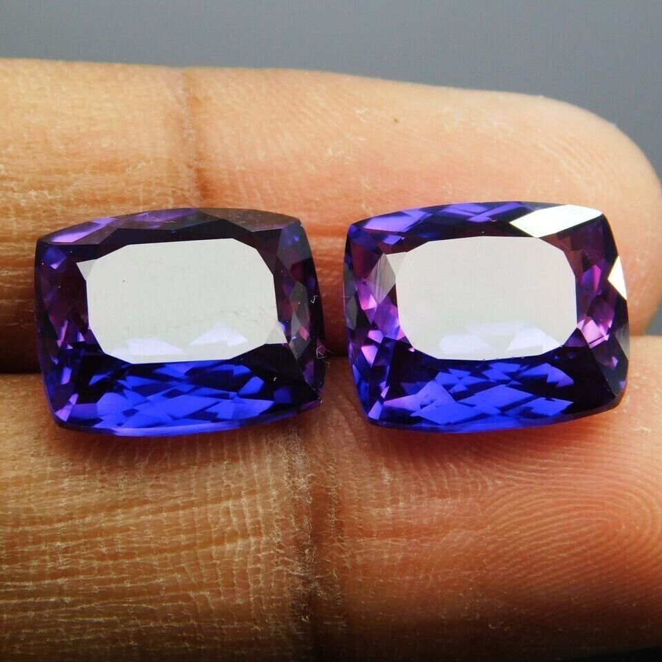 Extremely Natural PURPLE Tanzanite 16 Ct Cushion CERTIFIED Loose Gemstone