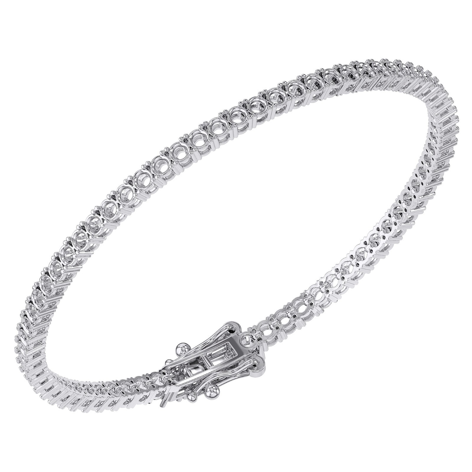 2mm to 3mm Round Semi Mount Tennis Bracelet Sterling Silver,10k & 14K Gold