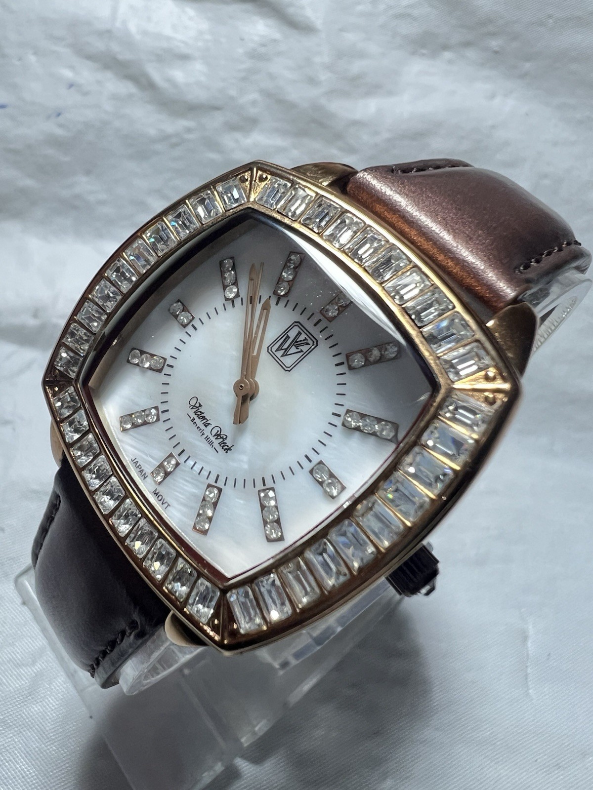 victoria wieck Beverly Hills,B8622, Crystal Studded, mother-Of-Pearl, ladies Wat