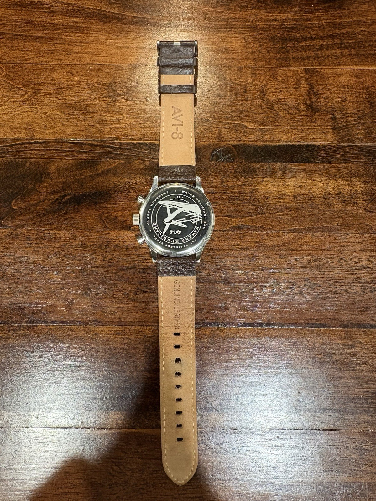 AVI-8 Hawker Hurricane Classic Chronograph Brown Leather Watch AV-4011