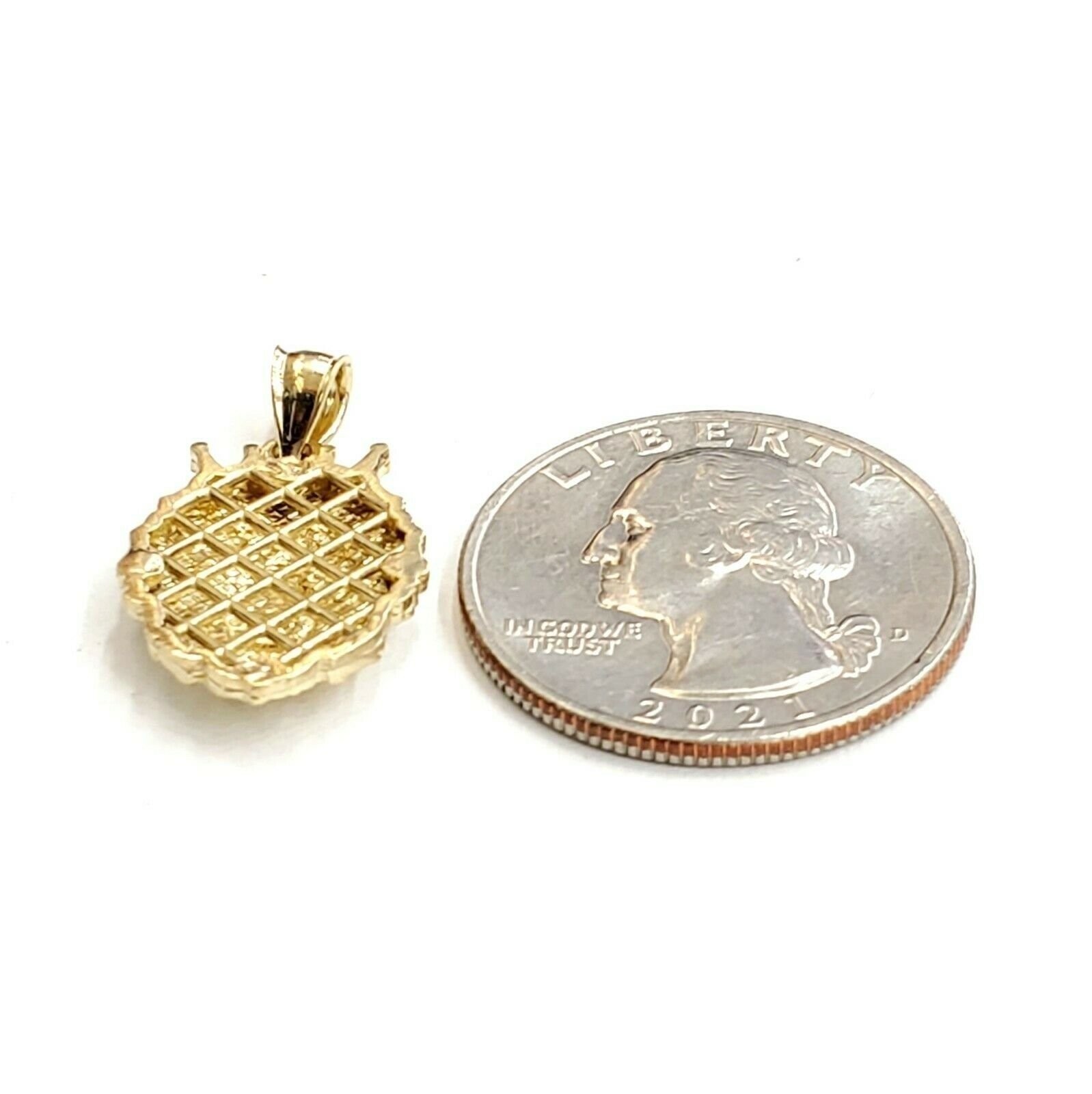New 14k yellow Gold lion head face with crown Leo Pendant charm fine gift 2.4g