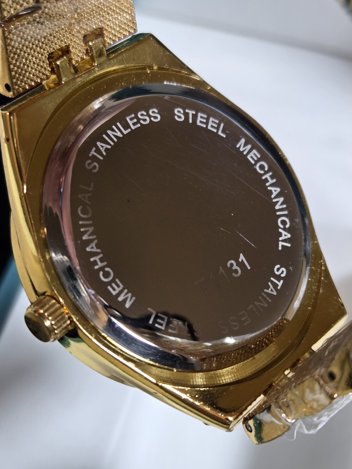 BIBI Luxury Watch B0081 Black Dial, Gold Tone Iced Out Crystals Case & Bracelet