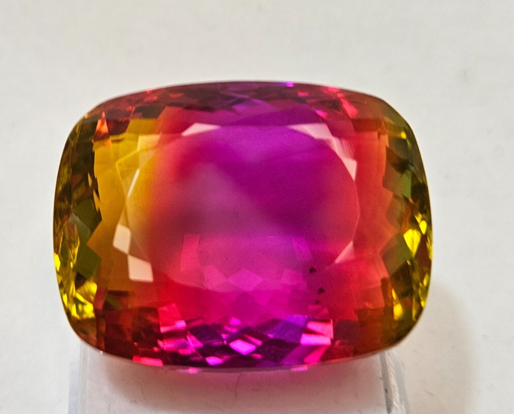 Natural Bi-Colour Ametrine Cushion Cut CERTIFIED 88+ Ct Loose Gemstone