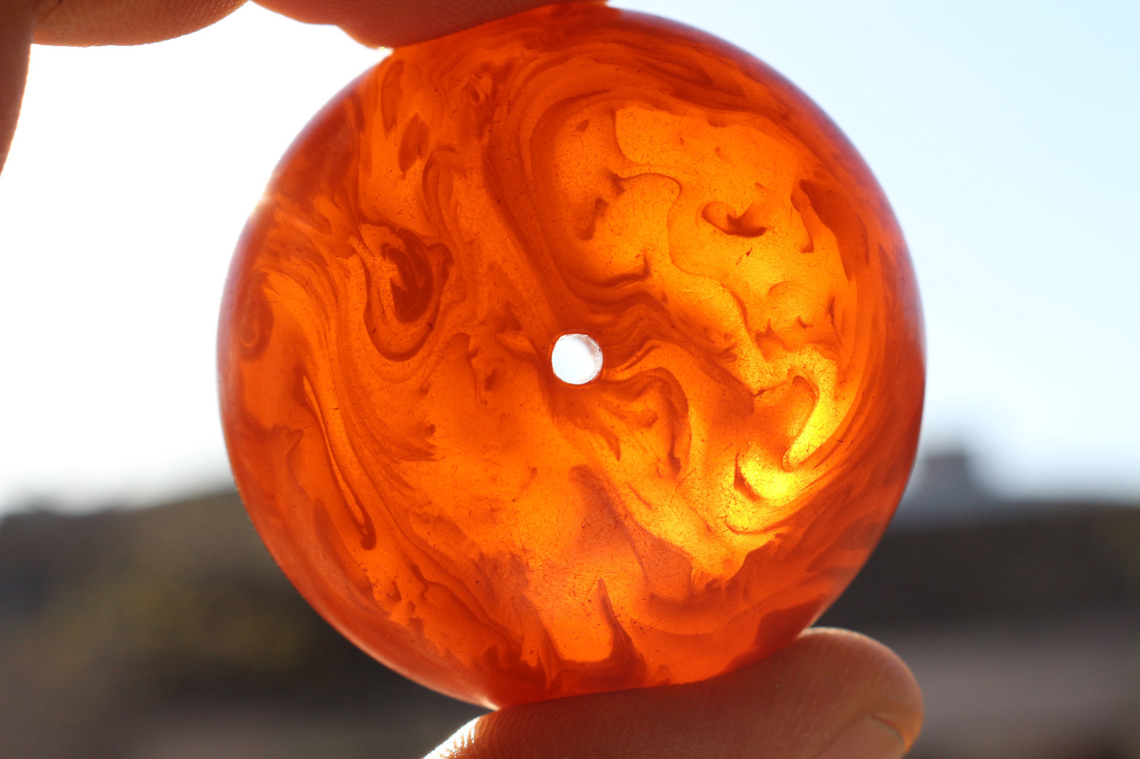 Amber – Egg Yolk – Amber Bead 48gram LARGE Private Antique Collection