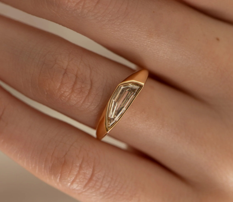 Diamond Ring Wedding Gold Lab Grown 18K Yellow Sliced Cut GLI IGI 5 6 1 Carat