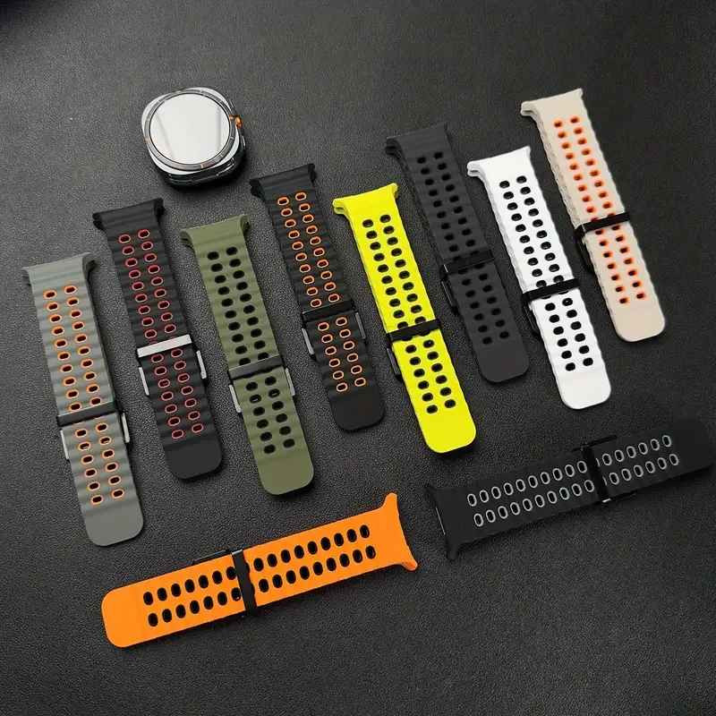 Marine Band For Samsung Galaxy Watch Ultra 47mm Strap TwoColor Silicone Sport