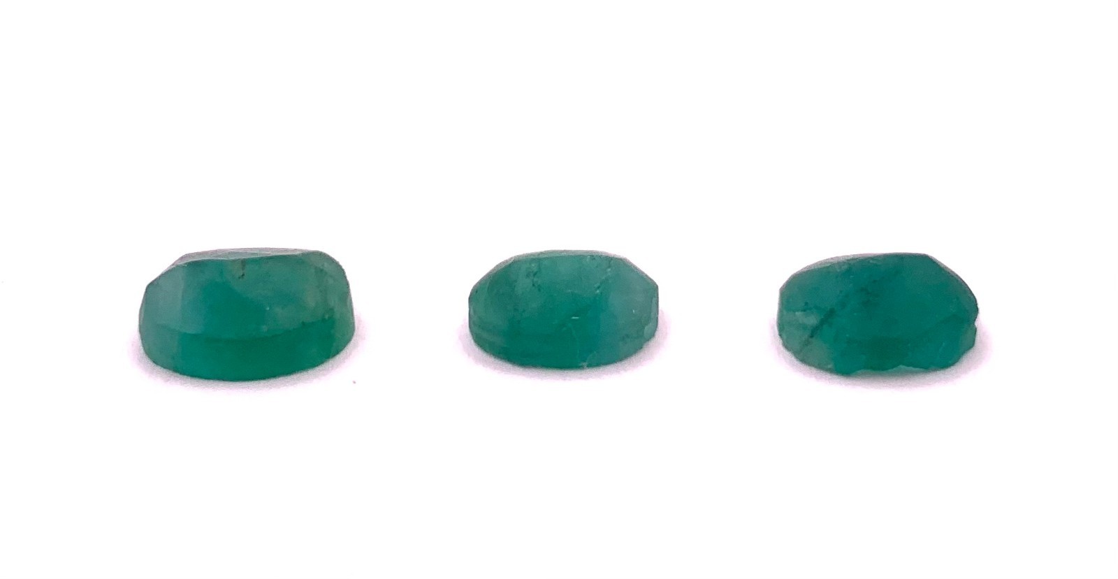 Natural Emerald Set of 3 – 6.35 Ct Green Rough Preform 6.90×8.80 mm Brazil N005