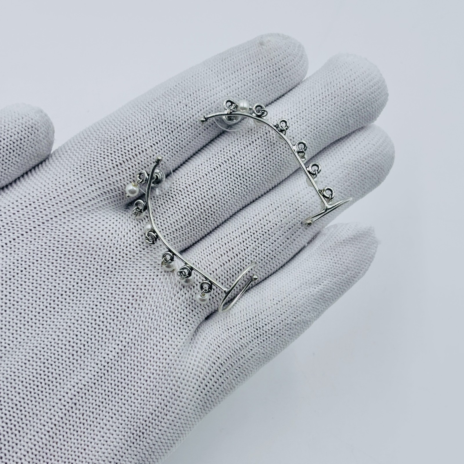 Beautiful Silver Plated Bugadi Earring , Ear Cuff For Women / Indian jewelry