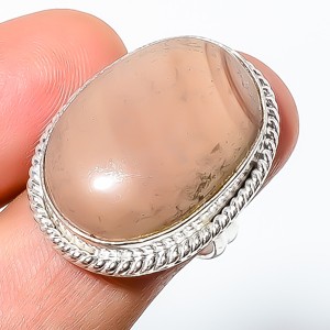 Natural Mayan Porcelain Jasper Gemstone 925 Silver Plated Ring s.7.5 TR508-709