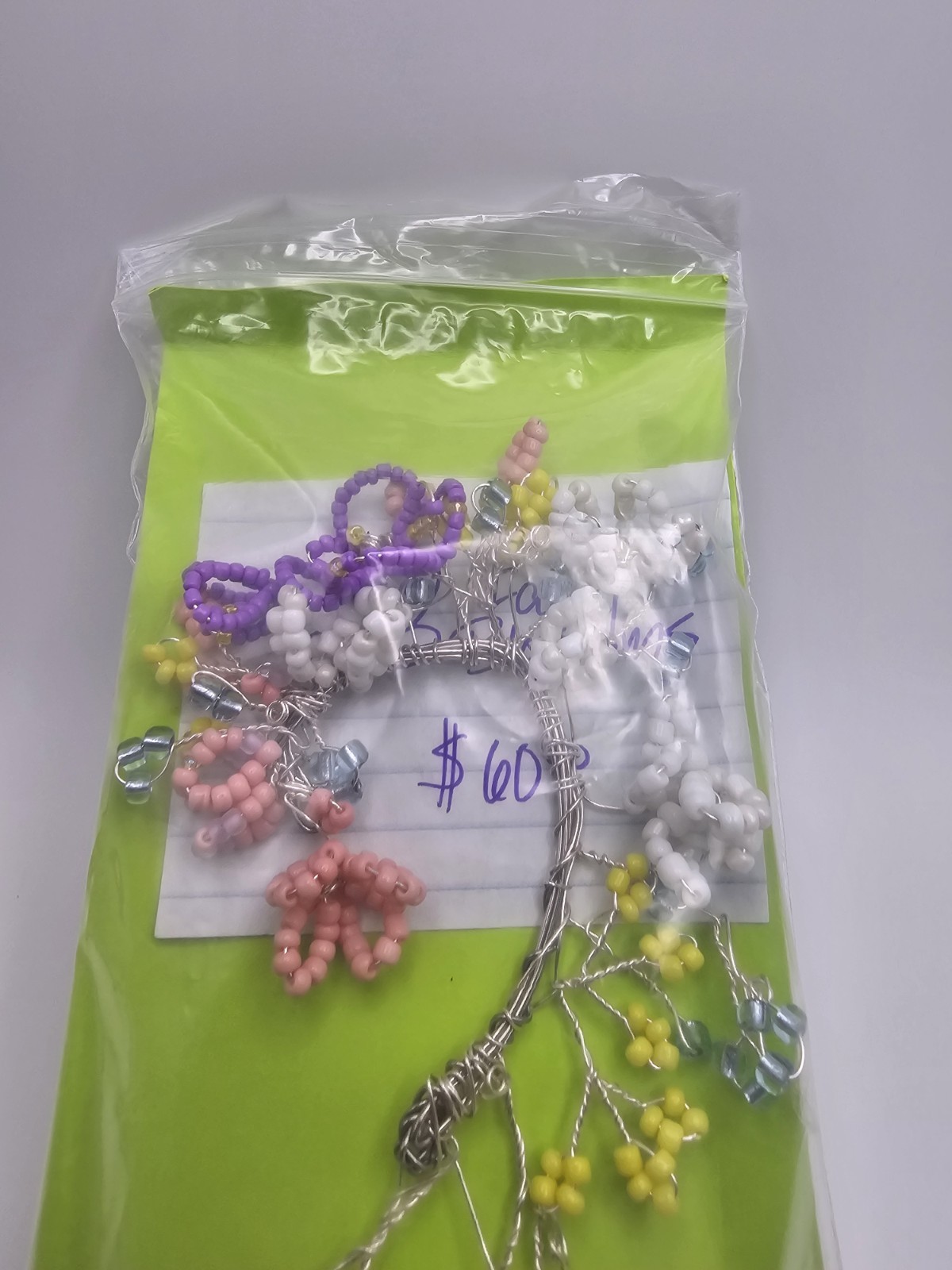 Handcrafted Multicolor Beaded Flower Wrap Earring With Matching Earing