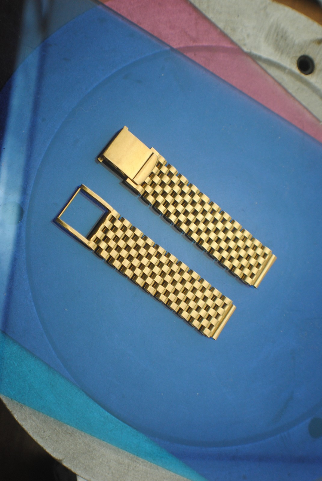 VINTAGE 18K YELLOW GOLD 16MM 46.2 GRAMS BRACELET STRAP FOR 1940S WATCHES 16CM