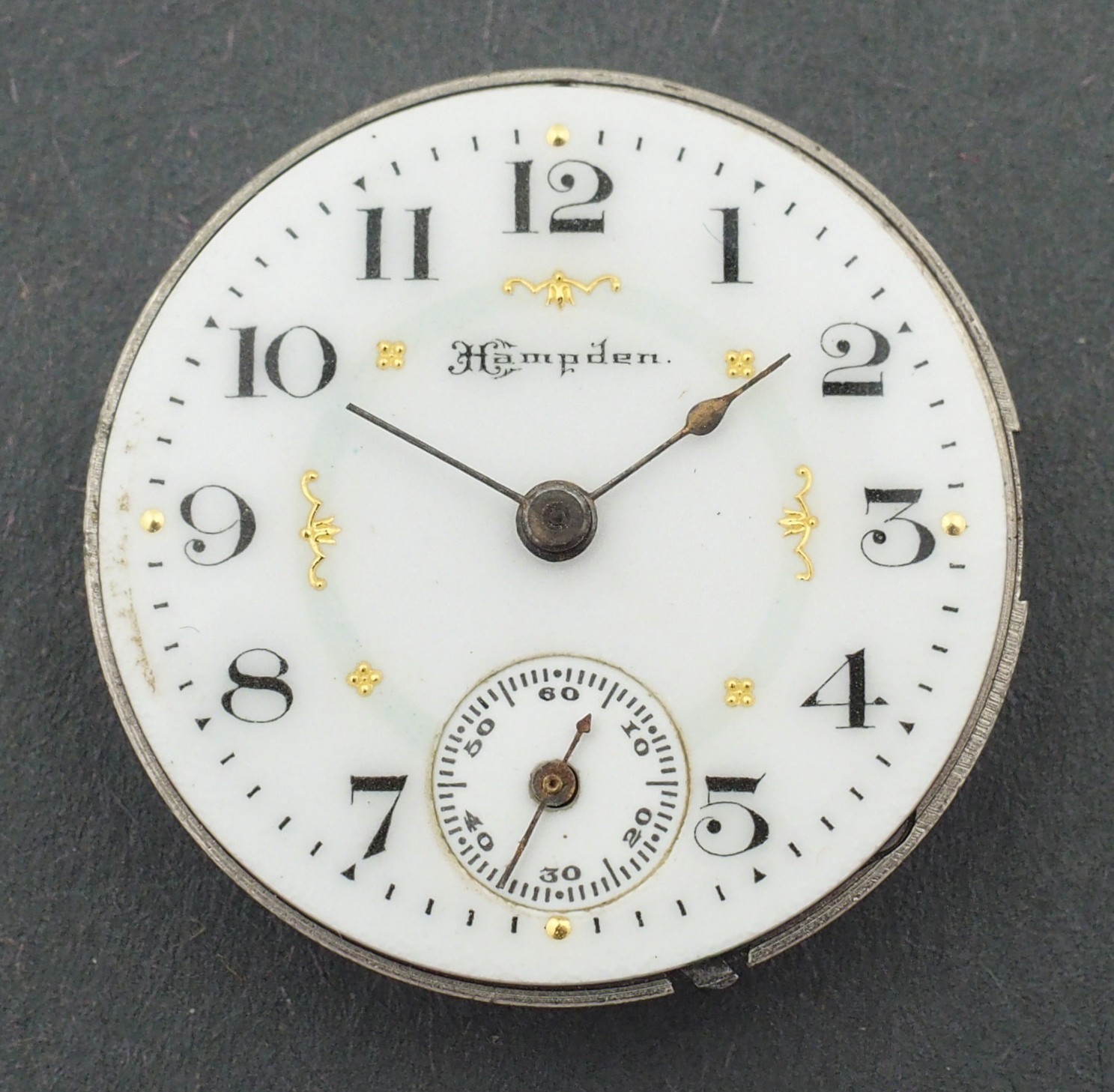 Hampden 3/0s 17J HC The Four Hundred Fancy Dial Pocket Watch Movement #F450