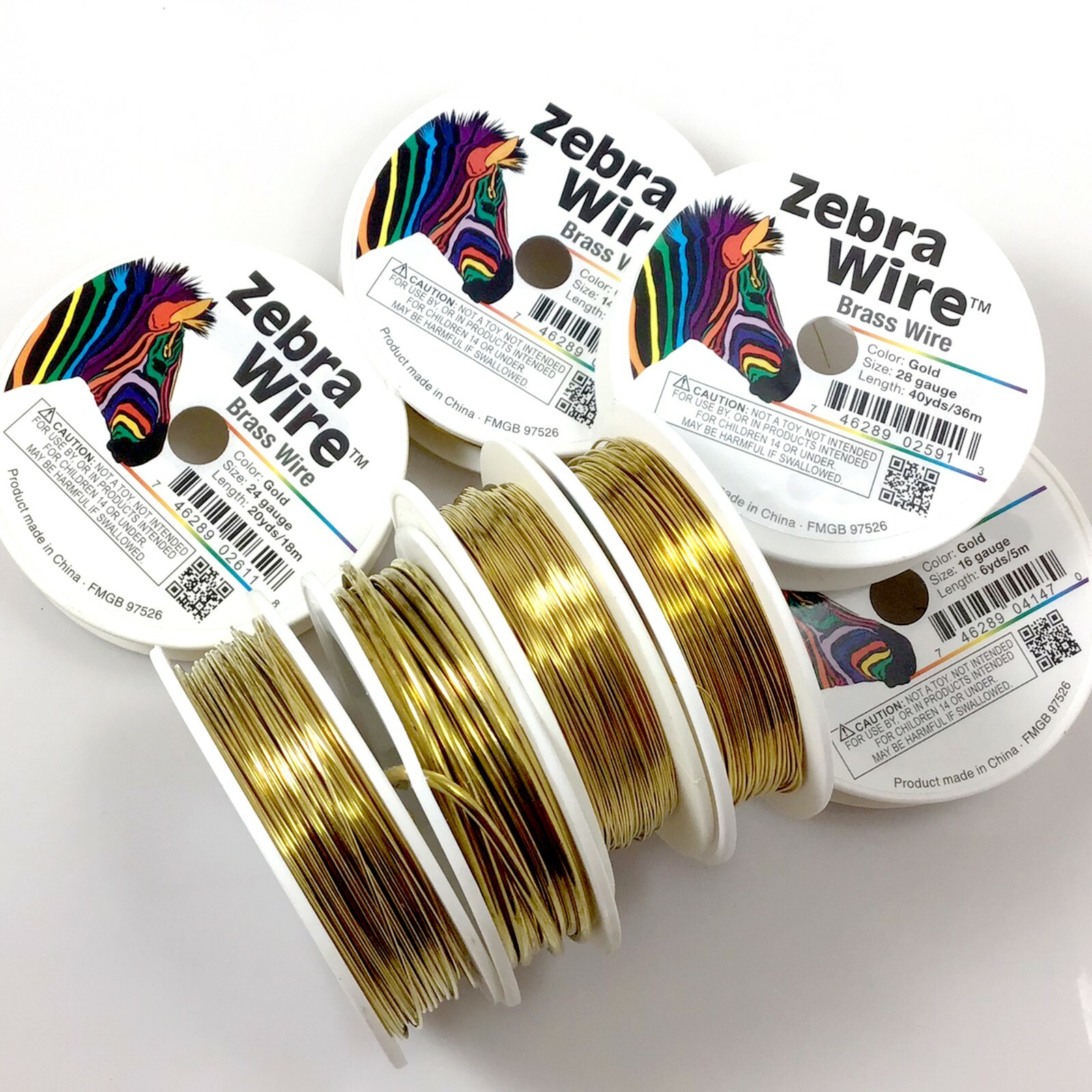 Zebra Wire Coated Gold Round 12,14,16,18,20,22,24,26,28 Gauge Jewelry Making