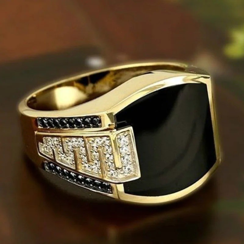Sterling Silver Handmade Jewelry Black Men’s Ring All Size Fashion Ring 2025